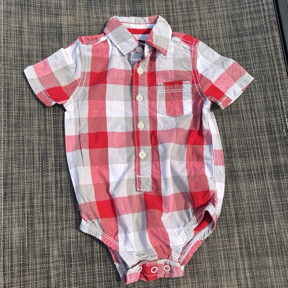 🍭Carters plaid cotton shirt all-in-one - Picture 2 of 5